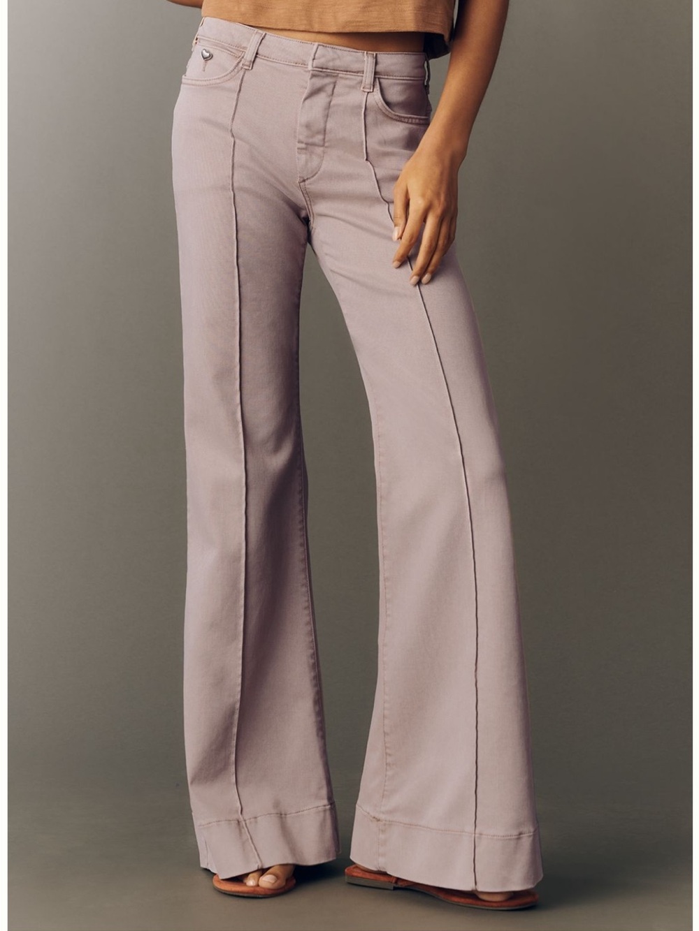 Pilcro The Sweetheart Flare Pants with Front Seam Detail Anthropologie Size 25 - Picture 2 of 6